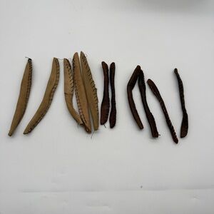 11 Vintage Hand Sewn Leather Hair Curlers/Rollers With Bendable Wire Tan & Brown